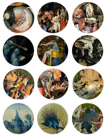 Hieronymus Bosch 2.5 Inch Circles Digital Collage Sheet